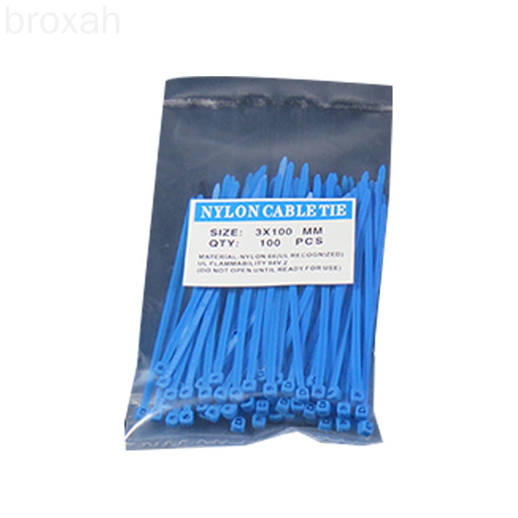 100pcs 3*100mm Reusable Colorful Standard Self-locking Plastic Nylon Cable Ties Wire Zip Tie broxah