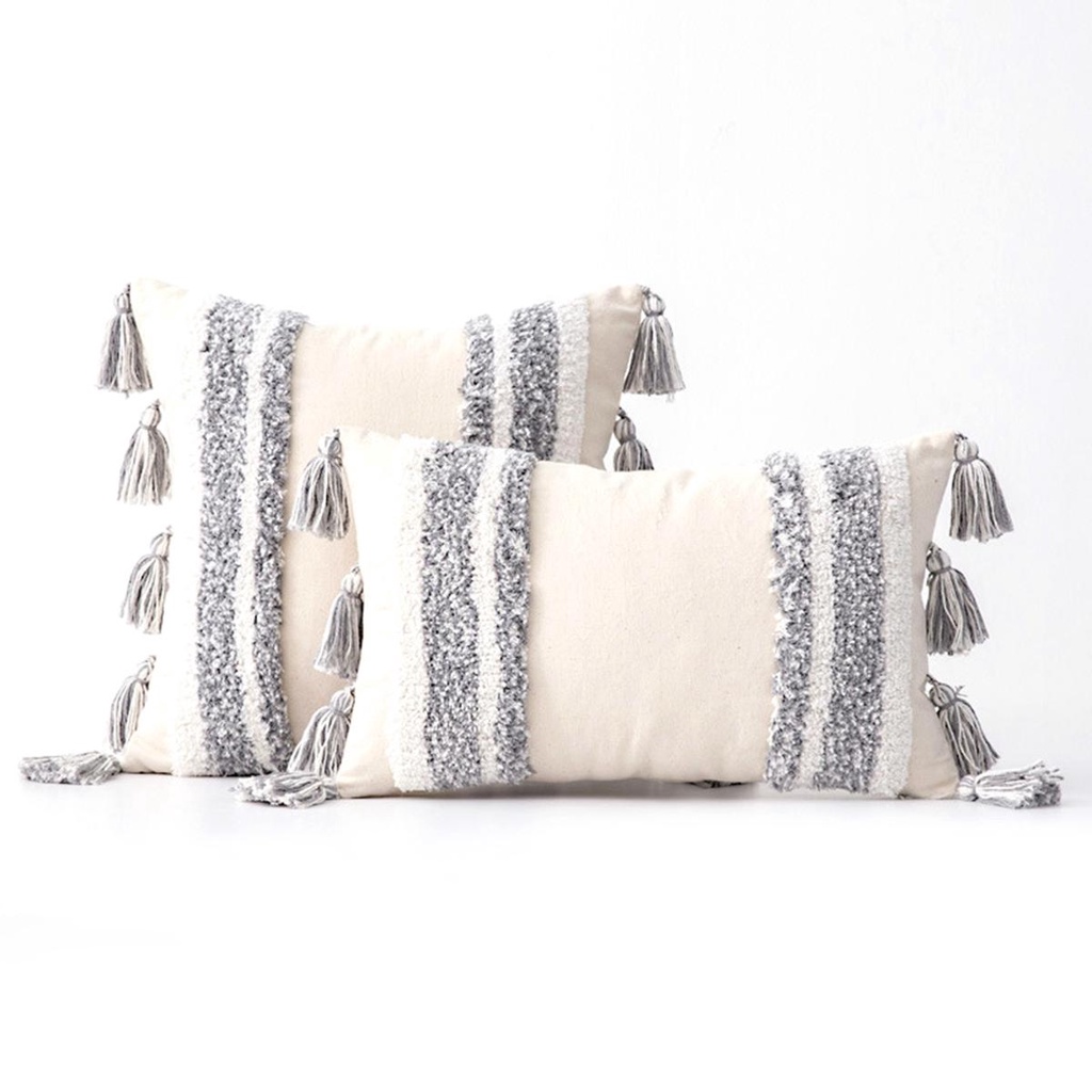 IVORY Vỏ Gối Mềm Đính Tua Rua Phong Cách Boho