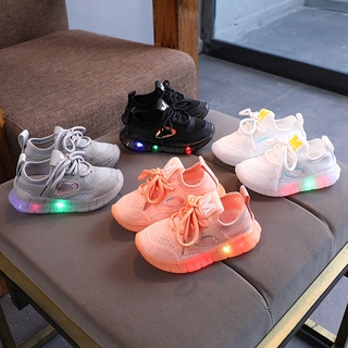 Giày Thể Thao Đế Mềm Có Đèn Led Cho Bé Size 21-30