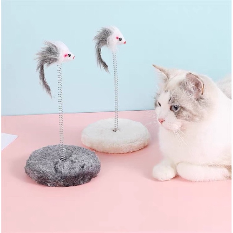 (B018) Đồ Chơi Cho Mèo Có Lò Xo Chuột Rung Rinh