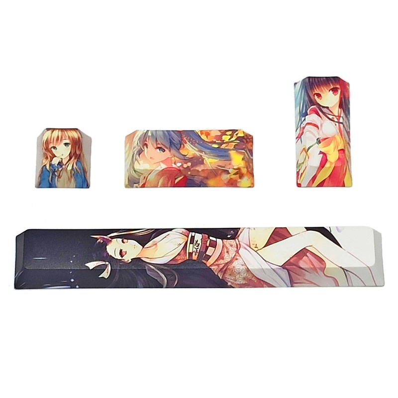 Bộ 4 Nút Bàn Phím Cơ 6.25U ESC 5 Mặt In Hình Cô Gái Anime