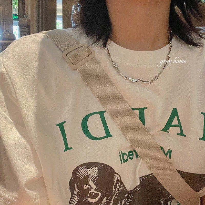 vòng cổ Ngắn Thiết Kế Bất Đối Xứng Phong Cách Hip Hop Đơn Giản