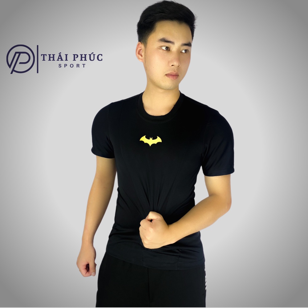 Áo Thể Thao Nam BATMAN Phản Quang Siêu Anh Hùng Thun Lạnh Tập Gym Cổ Tròn Ngắn Tay Vải Thoáng Mát Co Giãn Chuẩn Form