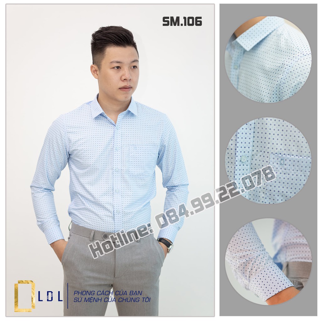 Áo sơ mi nam dài tay LDL, sơ mi công sở cao cấp họa tiết chấm bi kiểu dáng trẻ trung hiện đại | BigBuy360 - bigbuy360.vn