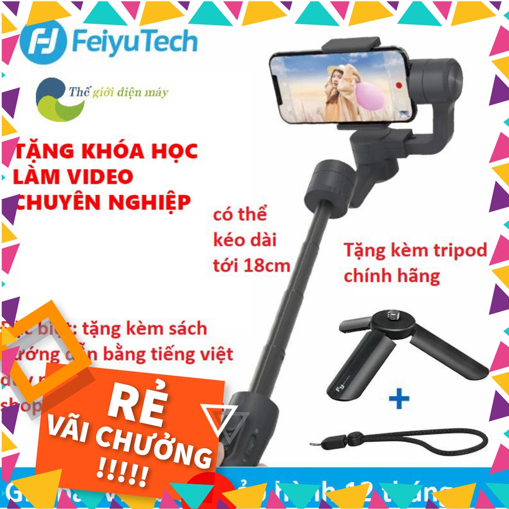 [SALE]  Tay cầm chống rung gimbal Feiyu Vimble 2s chống rung điện thoại, camera hành tr