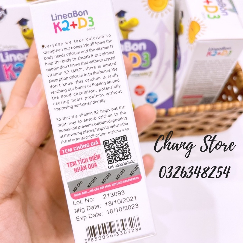 [DATE MỚI NHẤT] Vitamin LineaBon D3 K2 Chính hãng Tăng cường hấp thu Canxi Phát triển chiều cao cho bé