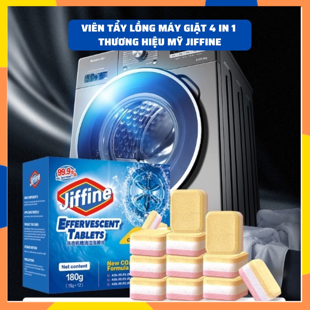 Viên Tẩy Lồng Máy Giặt Công Nghệ Mới Diệt khuẩn 99% ,Vệ Sinh Làm Sạch Và Kéo Dài Tuổi Thọ Máy giặt
