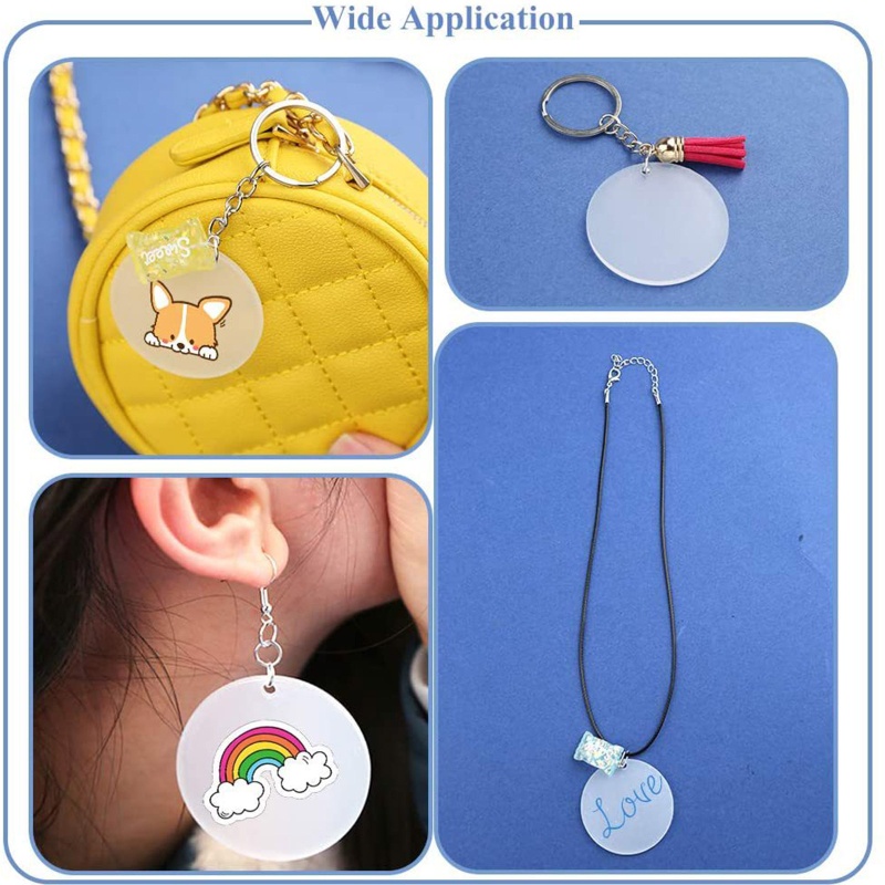 Set 324 Đĩa Tròn Acrylic Trong Suốt Làm Móc Khóa