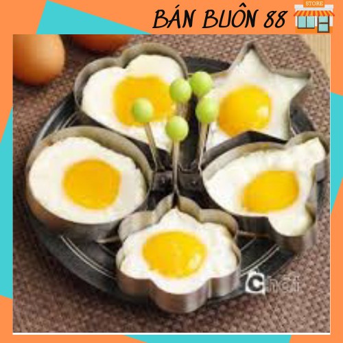 Set 4 Khuôn Rán Trứng Ốp La, Bánh Tạo Nhiều Hình Cute Có Núm Cầm 1613