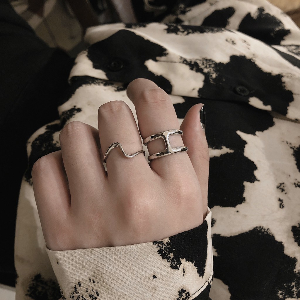 Nhẫn bạc S925_Nhẫn họa tiết sóng nước