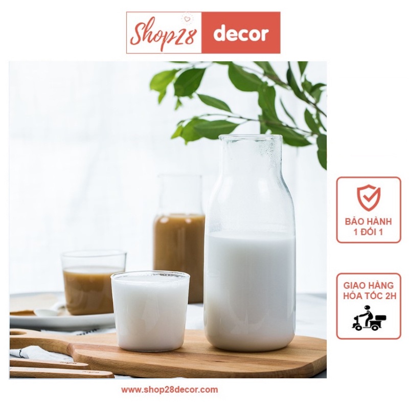 Bình thủy tinh có nắp đựng đồ uống, trang trí, chụp ảnh giới thiệu sản phẩm 103 - Shop28Decor.com