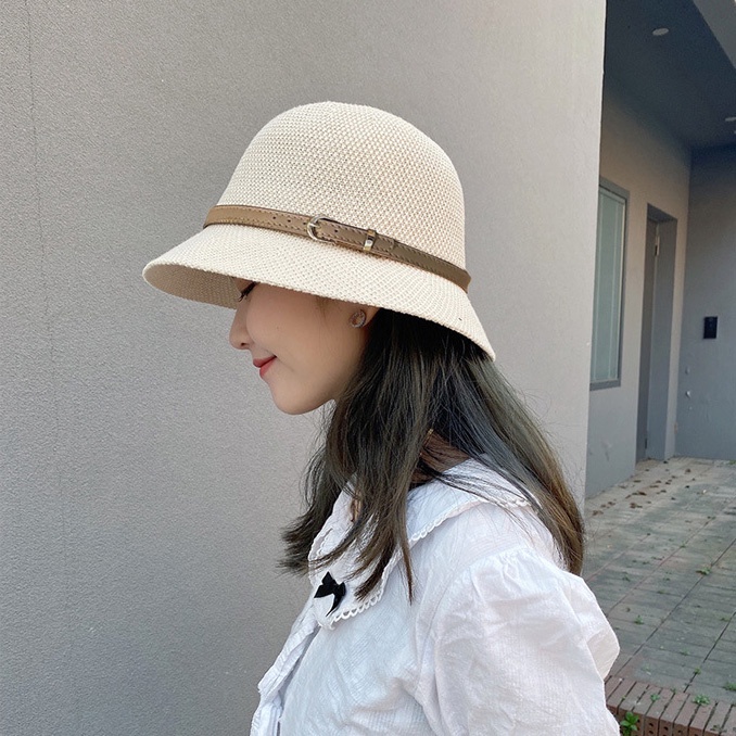 Mũ Nữ Form Mềm Chống Nắng Phối Dây Da Phương Tây Xinh Xắn L2141