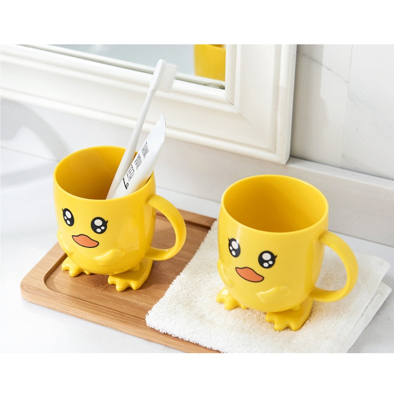 Bộ Tô Muỗng Nĩa Chống Rơi Hình Vịt Hoạt Hình Dễ Thương Cho Trẻ Mẫu Giáo