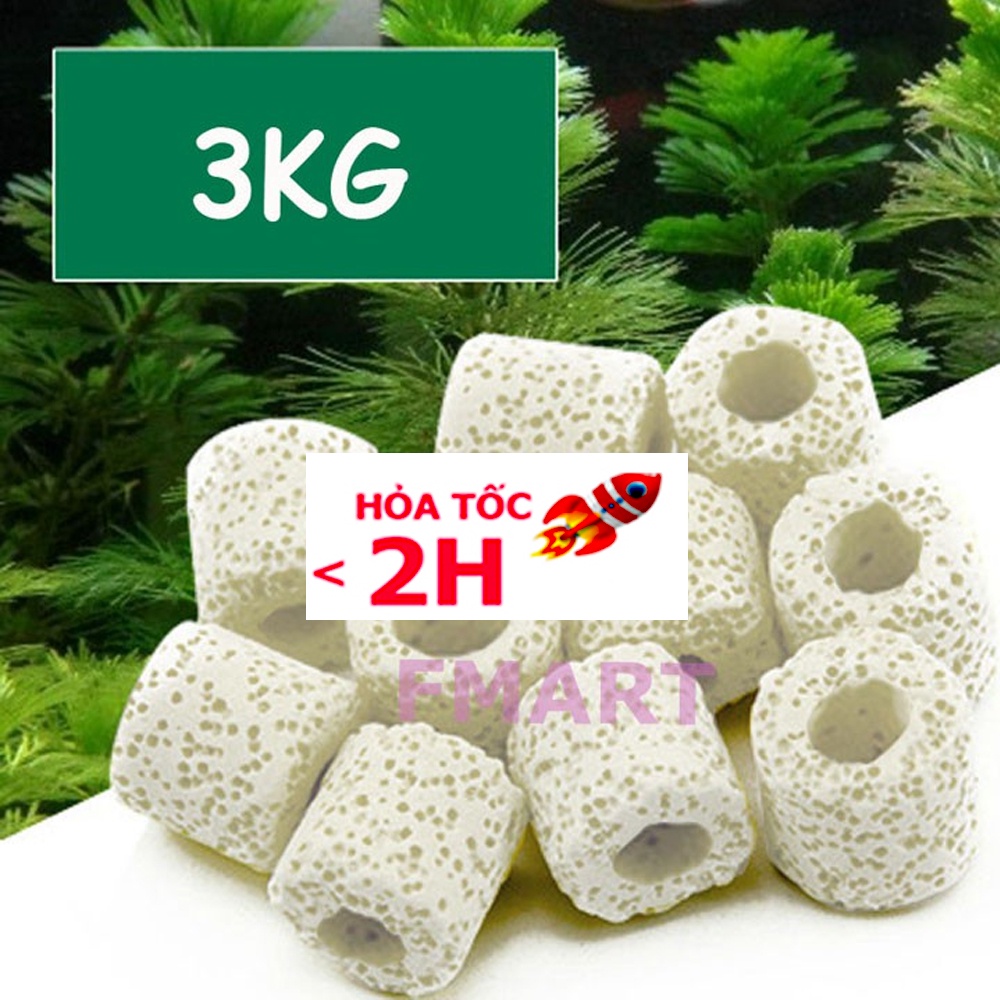 Sứ lọc ( 3KG ) loại đẹp, vật liệu lọc nước hồ cá, bể cá,loại bỏ kim loại nặng, bổ sung khoáng chất & nguyên tố vi lượng
