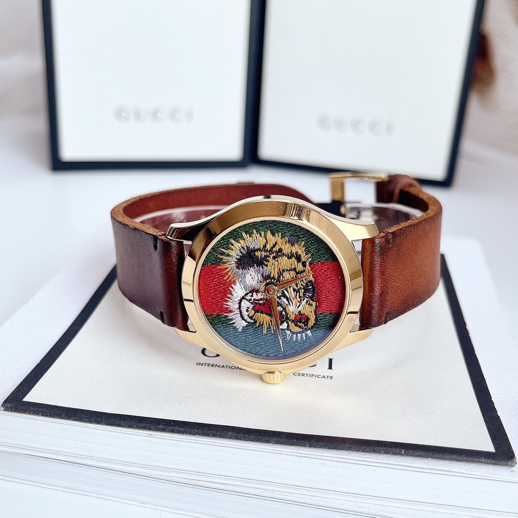 Đồng hồ nữ chính hãng Gucci G-Timeless-Máy pin-Kính cứng