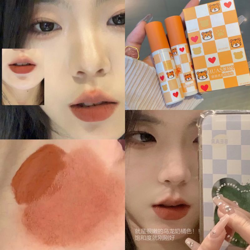 Son Môi Meng Meng tiger Màu Trắng Lì Không Phai Và Không Dính Cốc