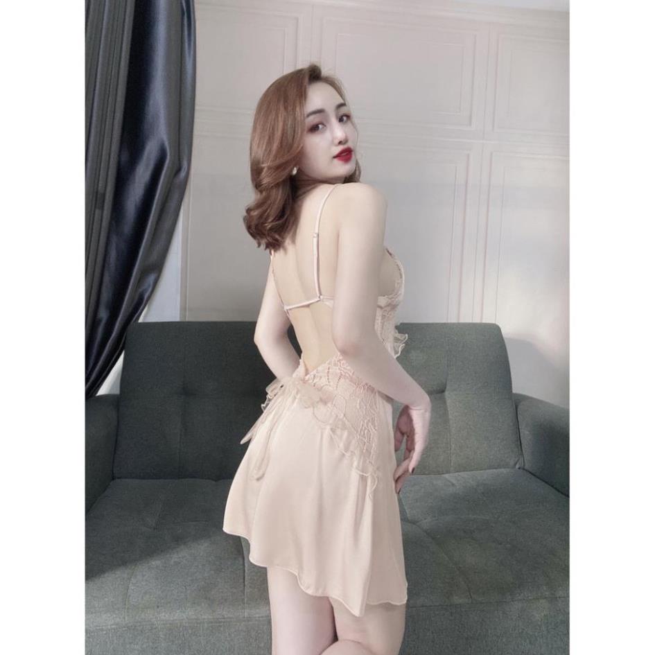 Váy Ngủ Sexy, Đầm Ngủ 2 Dây, Có Tăng Đơ, Phối Ren Chất Lụa Satin Phối Ren ( Kèm Quần ), Hàng May Kỹ Form Chuẩn Size Dưới | BigBuy360 - bigbuy360.vn