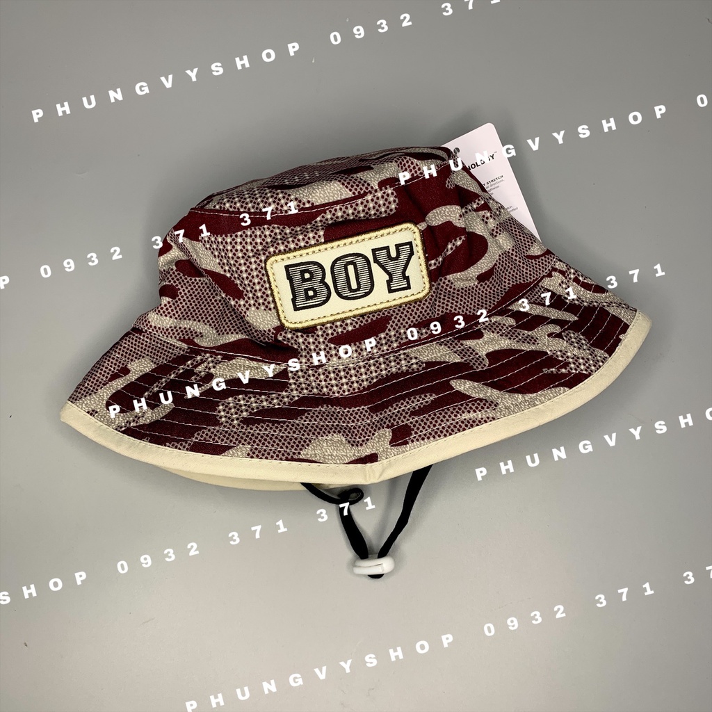 Mũ tai bèo trai gái bucket dễ thương thêu BOY LÍNH- Nón trẻ em vành