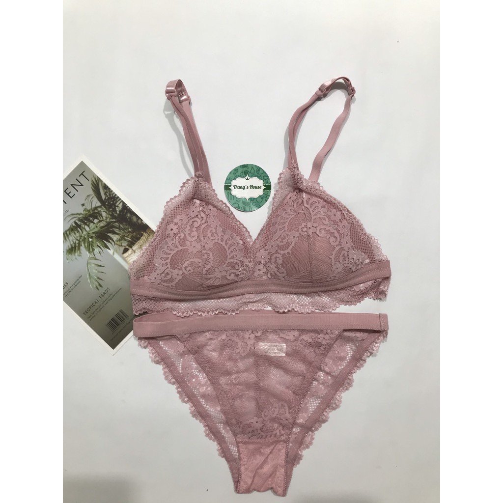 Bộ đồ lót ren hoa nữ không gọng đẹp sexy nâng ngực cao cấp xuất Hàn M01 | BigBuy360 - bigbuy360.vn