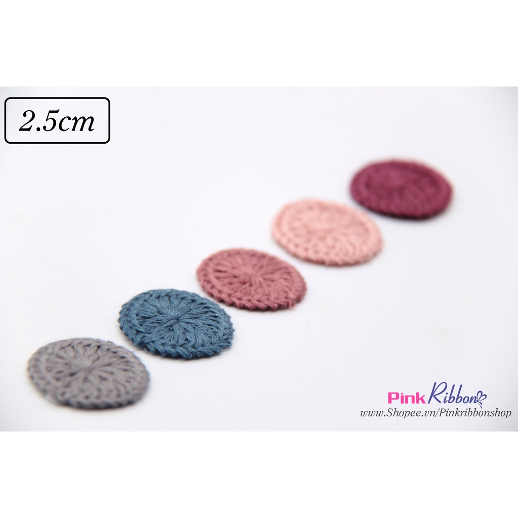 SET 5 CÁI - Miếng len tròn phong cách Boho, kích thước 2.5cm