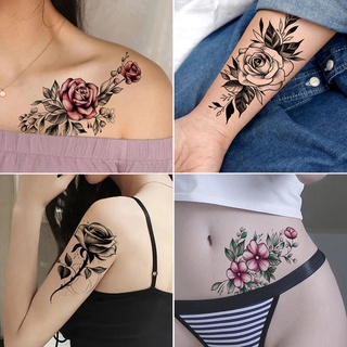 Miếng Dán Hình Xăm Hình Lớn Hoa Bướm Phong Cách Chụp Ảnh Họa Tiết Che Sẹo Thực Tế Chống Thấm Nước Lâu Dài Có Thể Giặt Miếng Dán