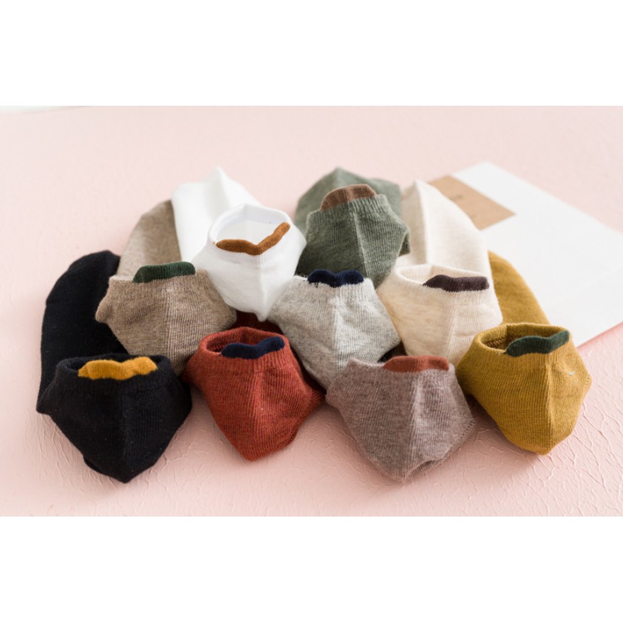 Vớ trơn cổ ngắn cotton nam nữ siêu thoáng