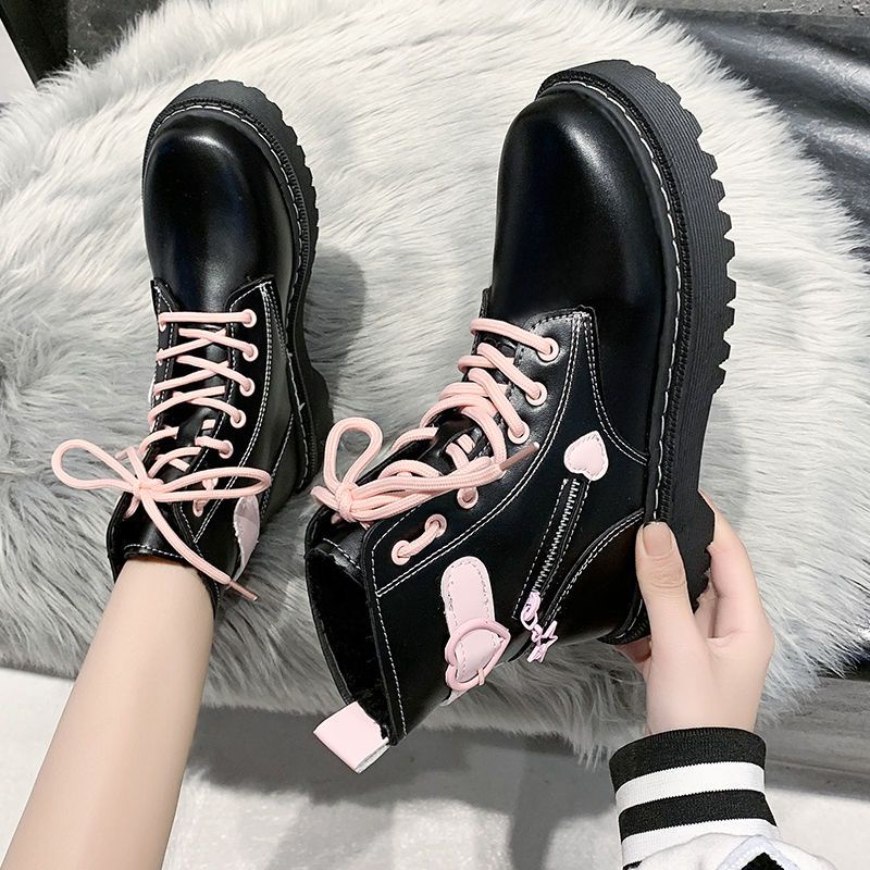 Giày Boot Martin Cổ Ngắn Đế Dày Phong Cách Anh Quốc Thời Trang Thu Đông Mới 2022