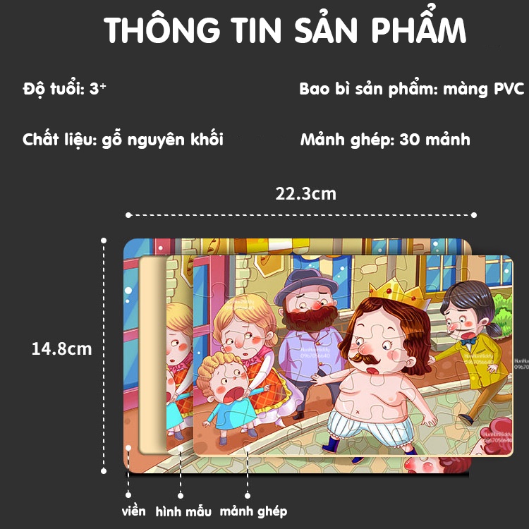 Đồ chơi xếp hình gỗ chủ đề cổ tích cho bé-bộ xếp hình - tranh xếp hình
