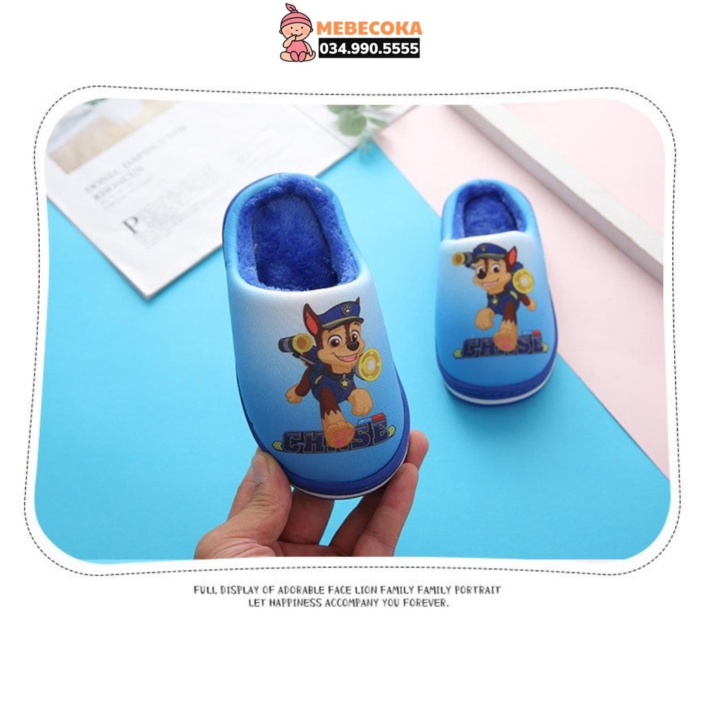 Dép bông trẻ em, dép đi trong nhà CAO CẤP hoạ tiết đội chó cứu hộ Pawpatrol cho bé trai bé gái từ 2 đến 10 tuổi