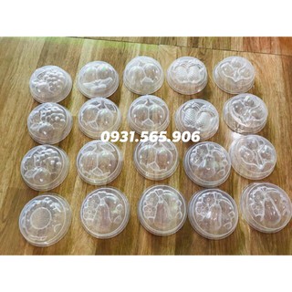 COMBO SET 10 KHUÔN RAU CAU NHỎ 5CM ĐỔ THẠCH MÂU NGẪU NHIÊN