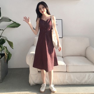 ODER]  váy  hai dây kẻ sọc RETRO . ( ảnh thật của khách cuối)