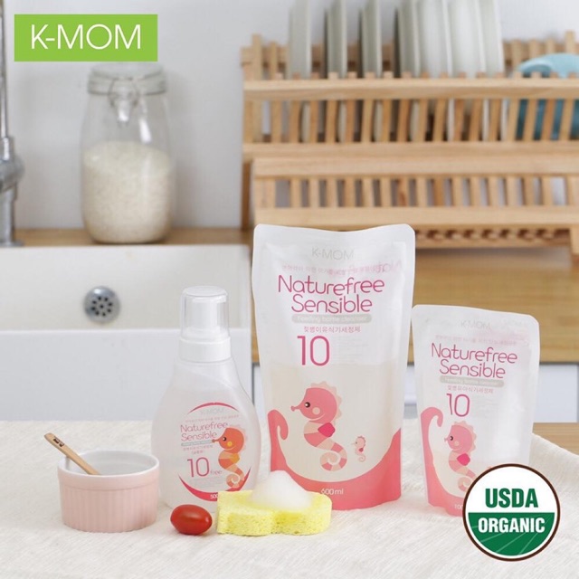 Nước rửa bình &amp; rau củ quả hữu cớ Kmom