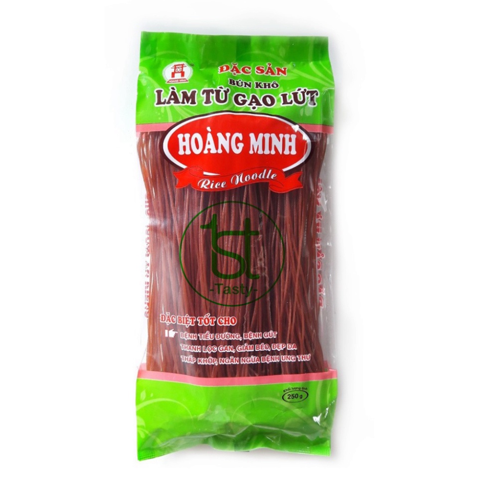 Bún gạo lứt đỏ Hoàng Minh gói 250g, bún hỗ trợ người giảm cân, ăn chay Healthy .