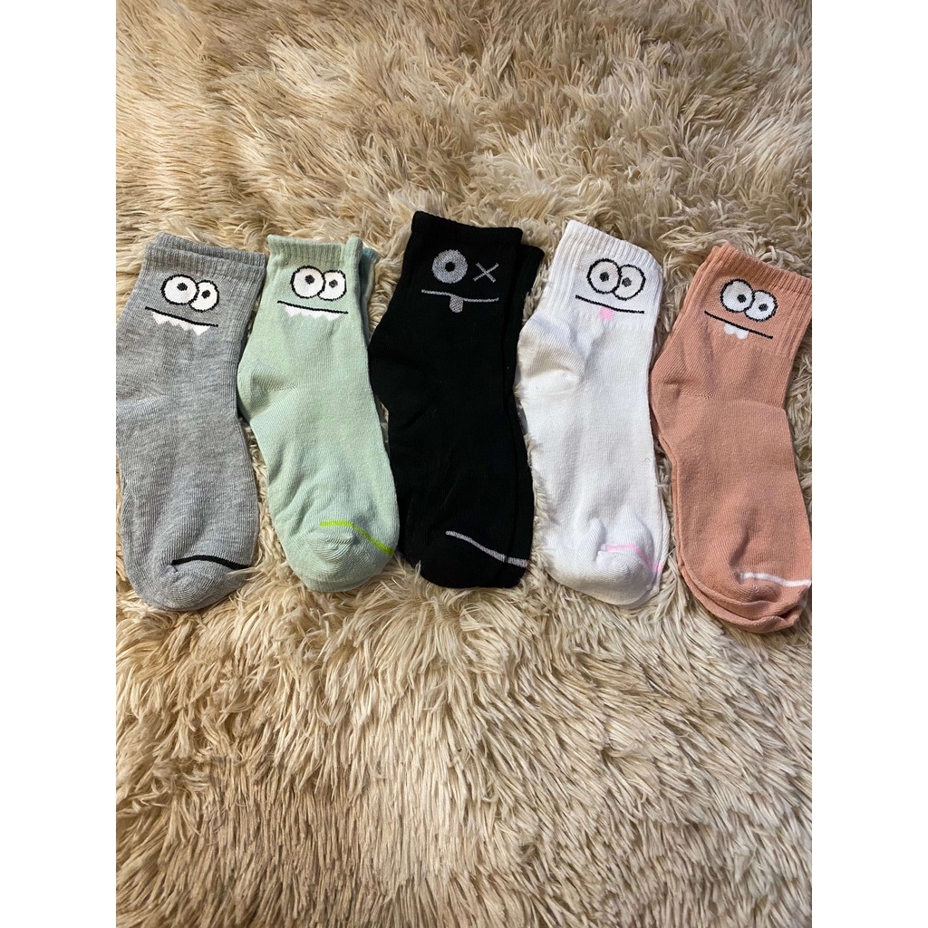 Tất vớ nữ vải cotton thêu hình dễ thương co giãn phong cách Hàn Quốc, tất nhiều hình đáng yêu