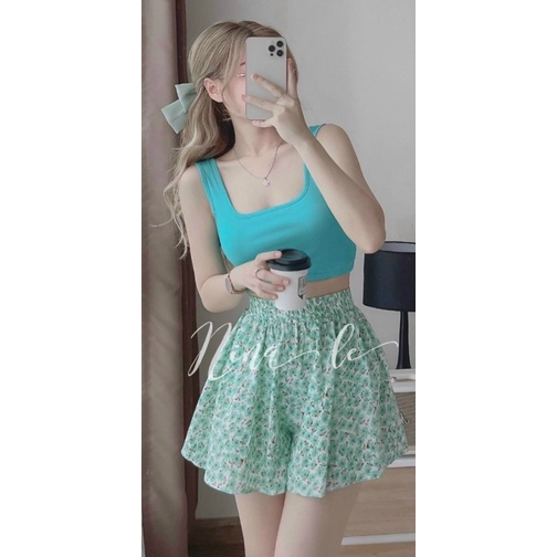 (FREE SHIP) XẢ HÀNG MÙA HÈ SÉT BỘ ÁO GÂN QUẦN LỤA HOA ĐI BIỂN MẶC NHÓM CỰC HOT PU