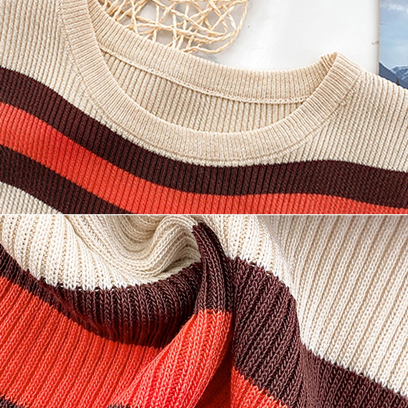 Áo Thun Dệt Kim Ngắn Tay Cổ Vuông Kẻ Sọc Thời Trang Trẻ Trung Áo Dệt Kim Ngắn Tay Cổ Tròn Họa Tiết Kẻ Sọc Nhiều Màu Thời Trang Mùa Hè Cho Nữ