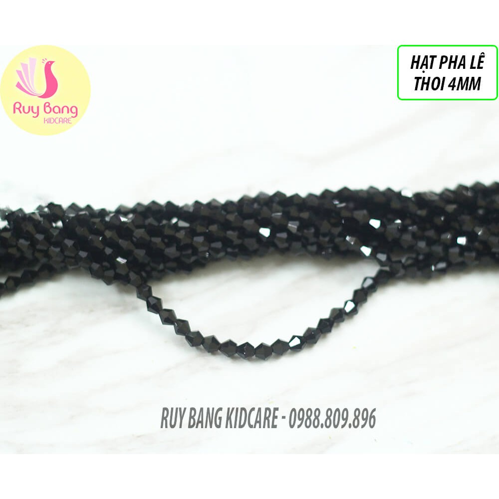 Hạt pha lê thoi 4mm tông xám-hồng-tím-đen