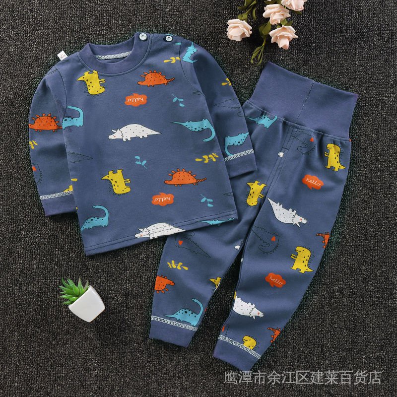 Bộ Đồ Ngủ Tay Dài Phong Cách Thời Trang Xuân Thu Dành Cho Bé Trai Gái