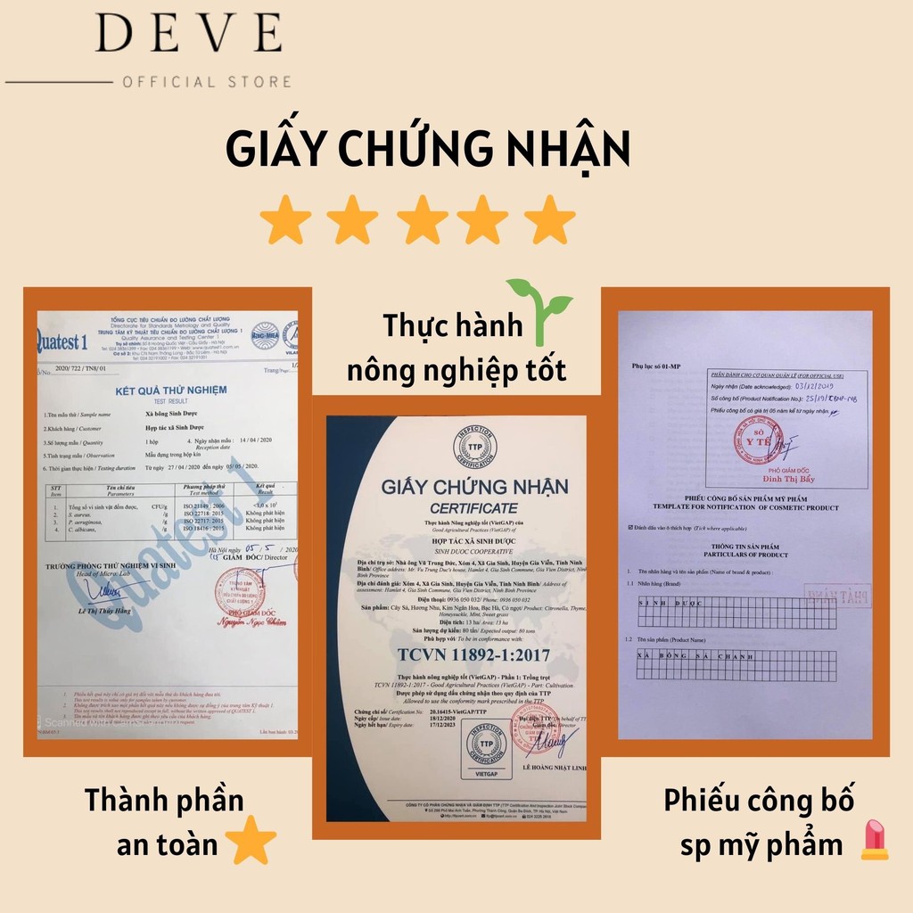 ( DEVE SOAP ) Xà phòng thảo dược tinh dầu MÙI GIÀ giúp