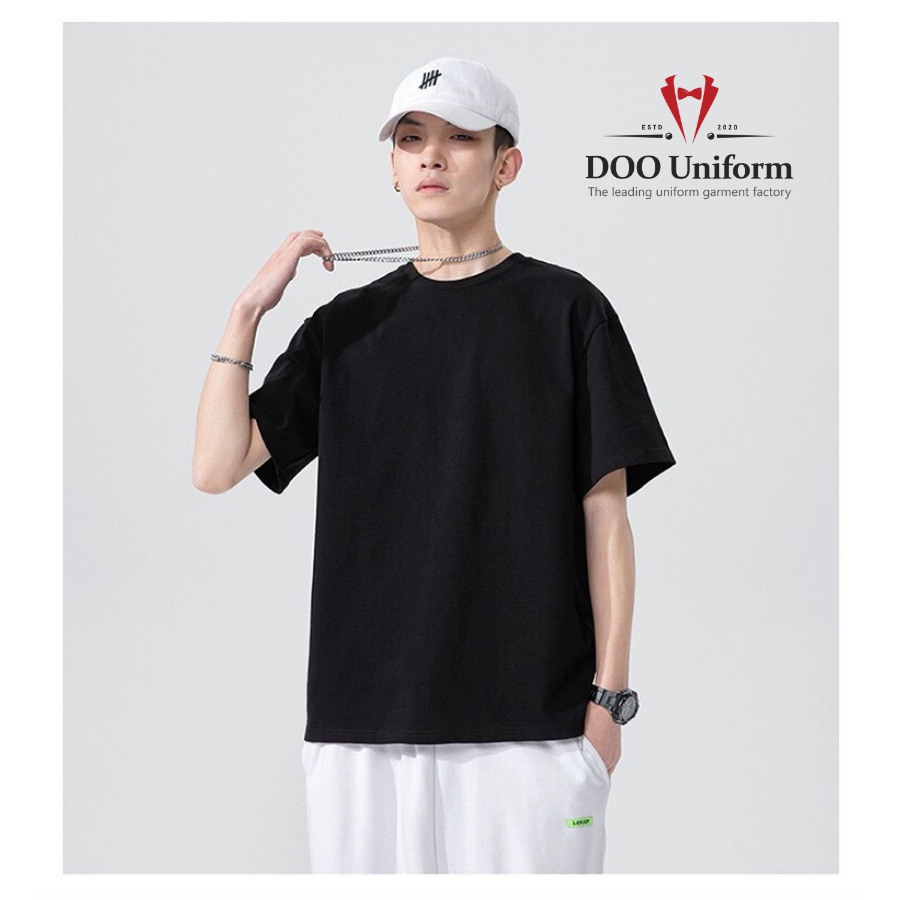 [DOO T-SHIRT] Áo Thun Màu Đen Uniex Nam (Cotton 65/35)