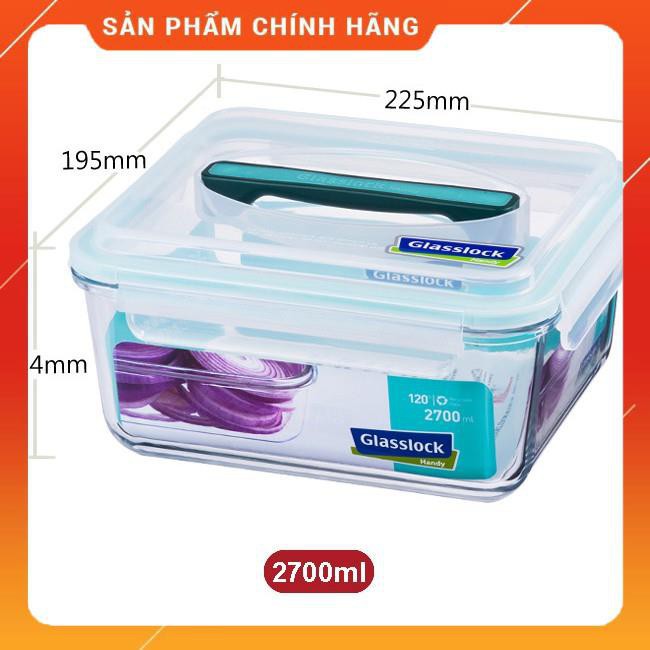 Hôp thủy tinh GLASSLOCK 2700ml có tay cầm MHRB270