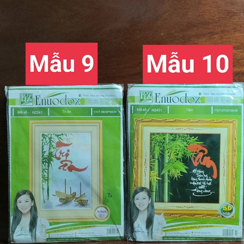 Tranh thêu chữ thập thư pháp.Tranh thêu 3D thanh lý đồng giá