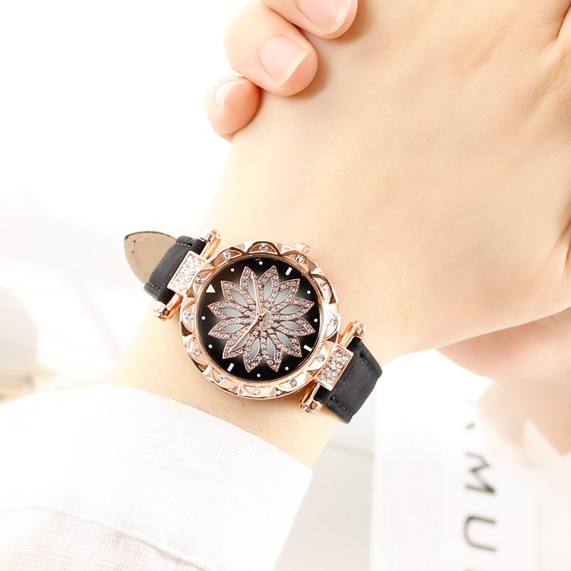 Đồng Hồ nữ Shshd Mặt kim sa lấp lánh thời trang dây da cao cấp | BigBuy360 - bigbuy360.vn