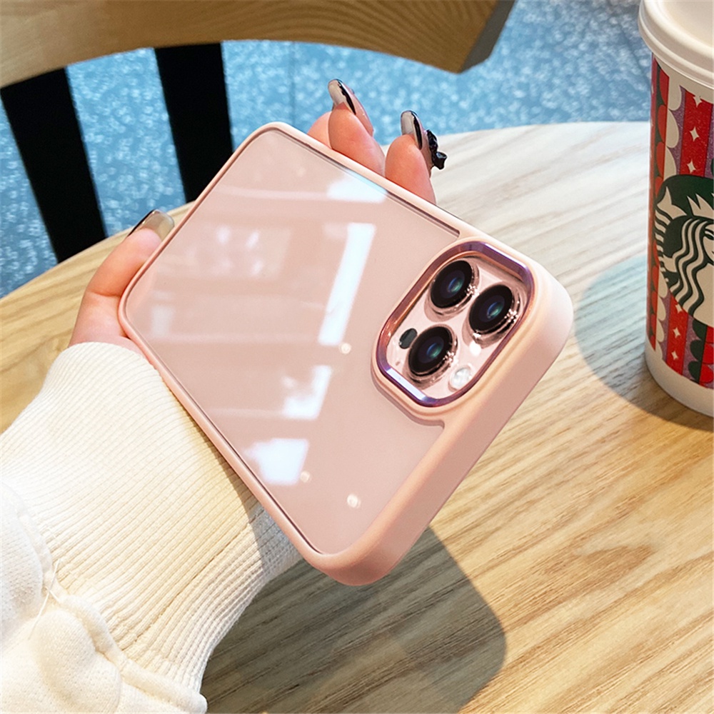 Ốp Điện Thoại iPhone 14 13 12 11 Pro Max plus 14 promax Acrylic Khung Kim Loại Chống Sốc Cao Cấp Cho