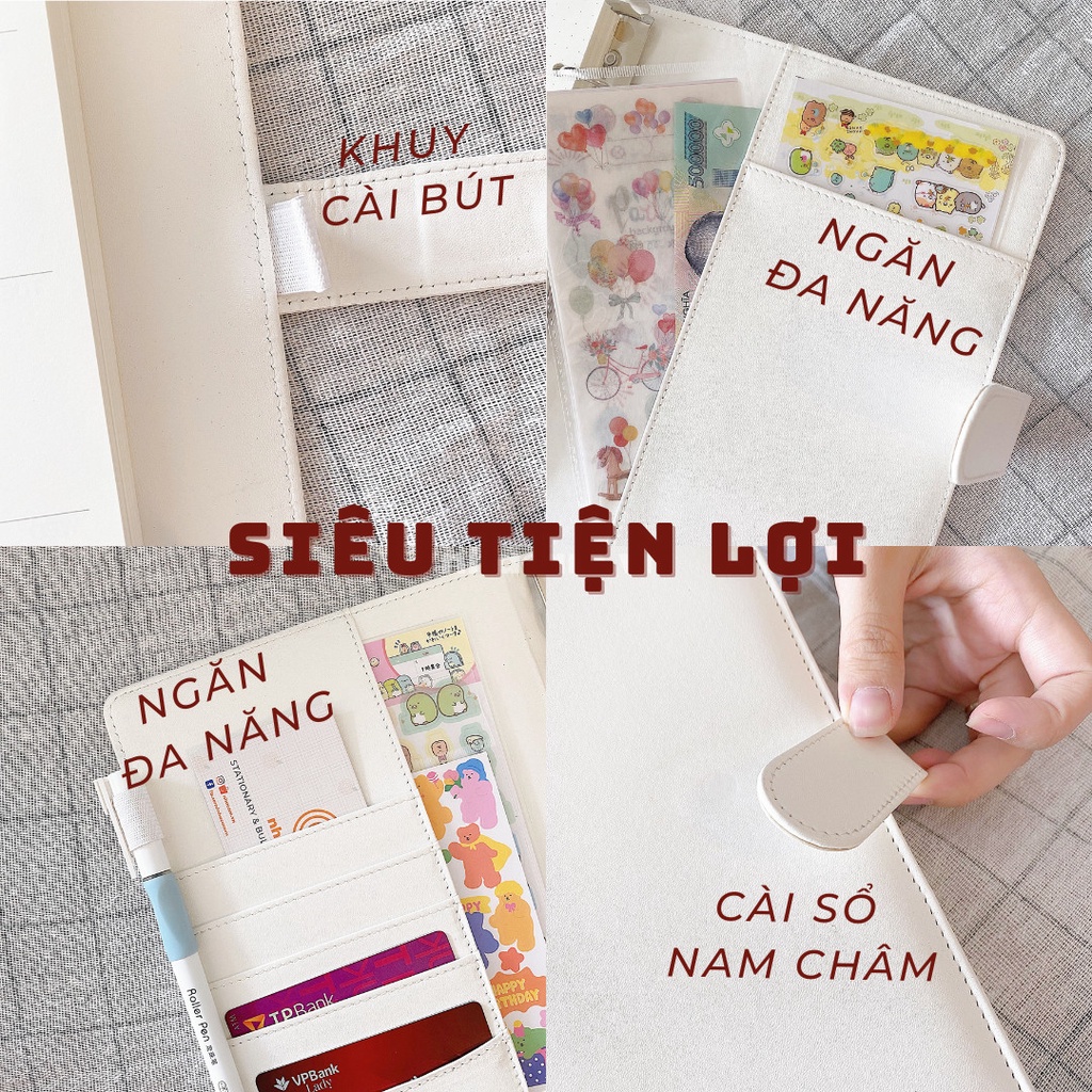 Binder/ Bìa Sổ Còng Da Size A5 Nhà Cam