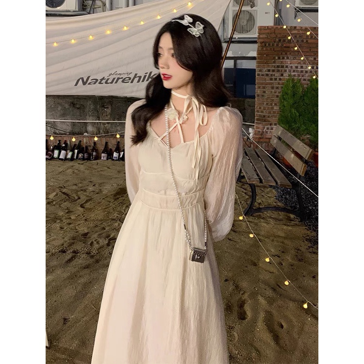 Đầm midi cổ vuông thắt nơ tay phồng retro phong cách Pháp nhẹ nhàng thanh lịch - Daria dress