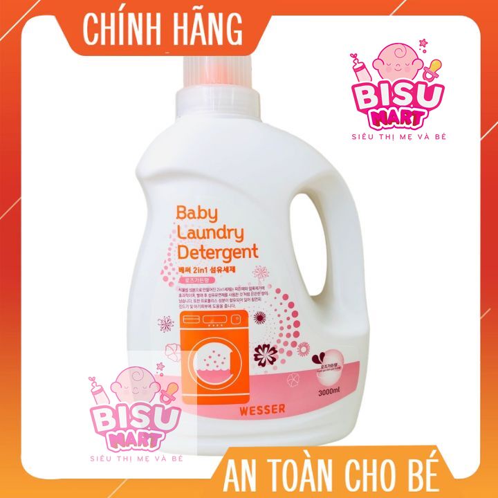 Nước Giặt Xả wesser 3 Lít Hương Phấn, Hoa Hồng (Hàng nhập khẩu)
