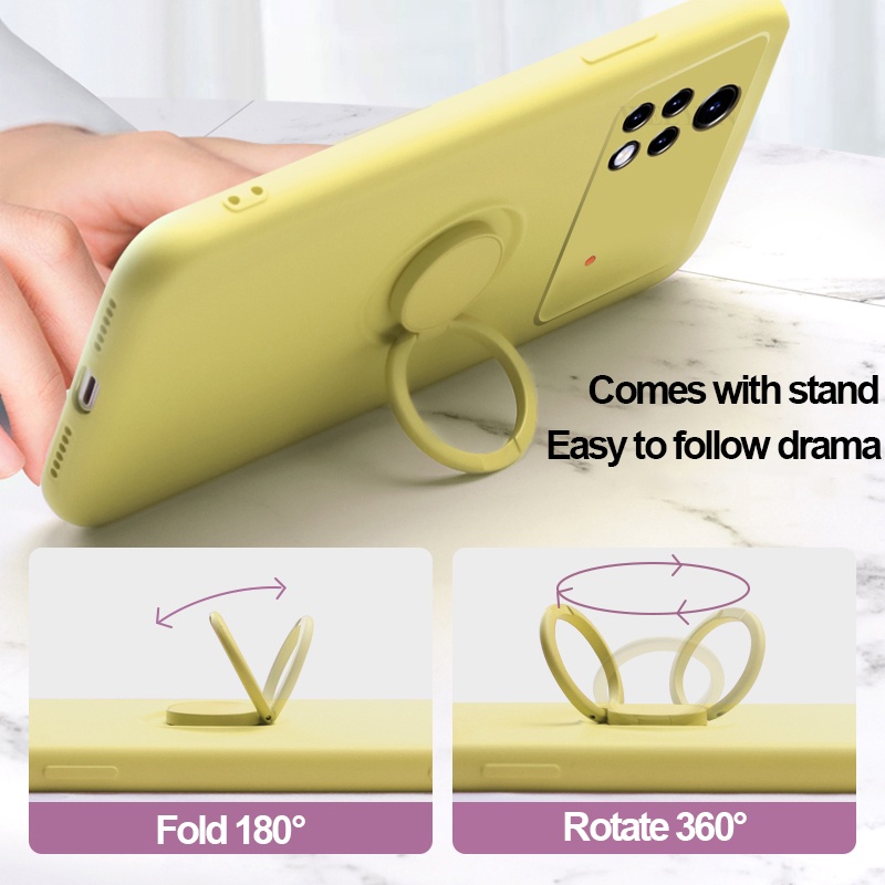 Ốp Điện Thoại TPU Silicon Mềm Chống Sốc Có Nhẫn Đỡ Từ Tính Cho Xiaomi Mi POCO C40 F4 X4 Pro 5G Xiaomi Mi POCO X4 M4 Pro 4G 5G