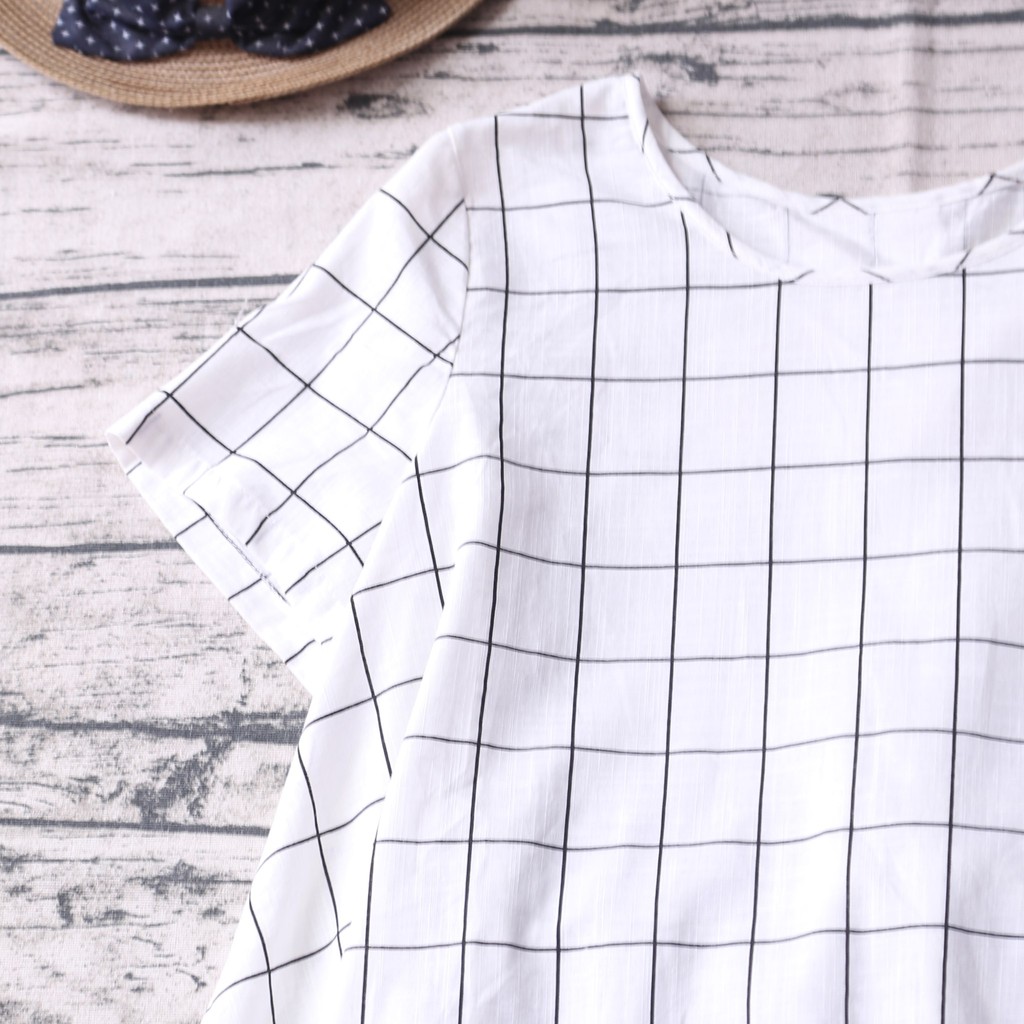 ÁO VÁY MORI KẺ Ô DÁNG XÒE