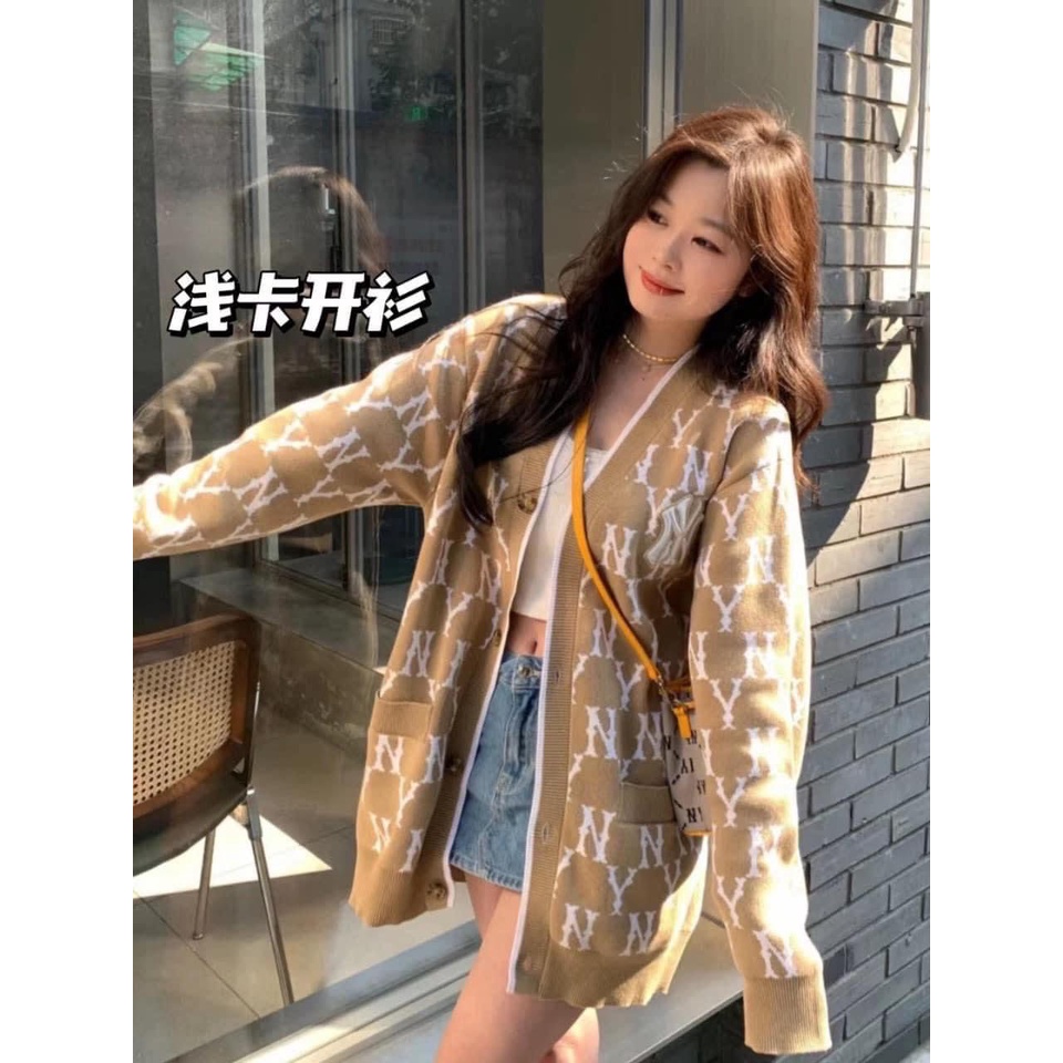 ÁO KHOÁC CARDIGAN MLB MONOGRAM LOGO THÊU FULL TAG TÚI LIKE AUT